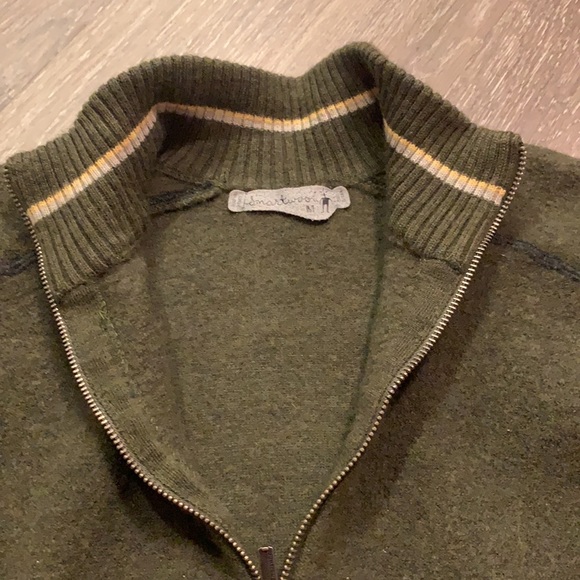 Forest Green Smartwool Quarter Zip Sweater medium - Picture 2 of 4